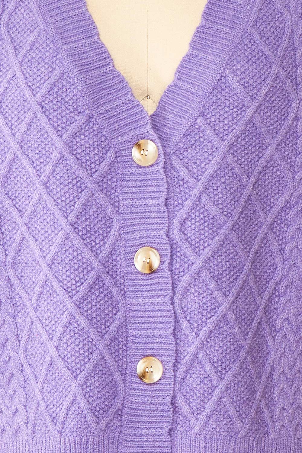 Alony Lilac Knit Cardigan w/ Buttons | Boutique 1861