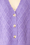 Alony Lilac Knit Cardigan w/ Buttons | Boutique 1861 fabric