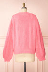 Alony Pink Knit Cardigan w/ Buttons | Boutique 1861 back view