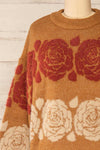 Alopronoia Rose Pattern Round Collar Sweater | La petite garçonne front close-up