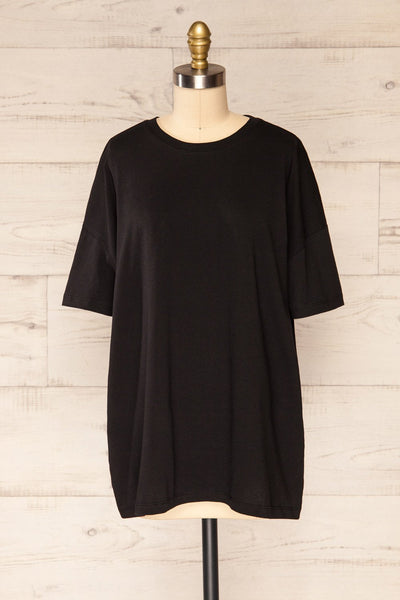 Alta Black Oversized Cotton T-Shirt | La petite garçonne plus