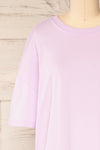 Alta Lilac Oversized Cotton T-Shirt | La petite garçonne front close up