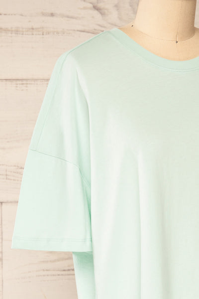 Alta Sage Oversized Cotton T-Shirt | La petite garçonne side close up