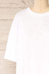 Alta White Oversized Cotton T-Shirt | La petite garçonne front close up