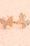 Altesco Open Golden Ring w Crystal Butterflies flat close-up | Boutique 1861