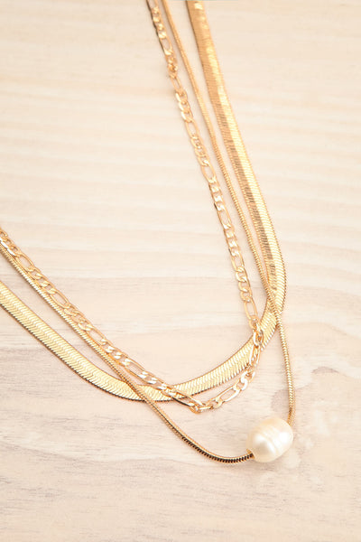 Althara | Gold Layered Chain Choker Necklace flat view