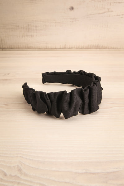 Altus Black Scrunchie Texture Headband | La petite garçonne flat view