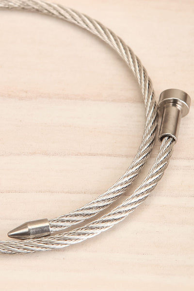 Alucus Argent Open Silver Cable Bracelet close-up | La Petite Garçonne