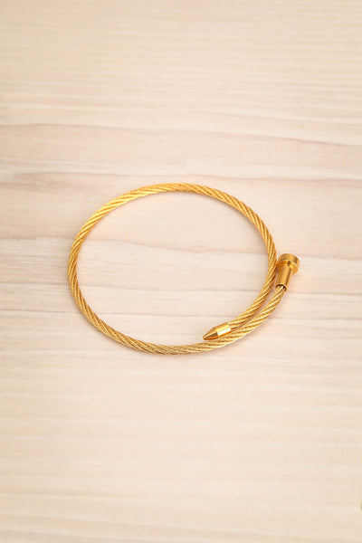 Alucus Or Open Golden Cable Bracelet | La Petite Garçonne