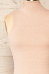 Alvarus Blush Sleeveless Fitted Midi Dress  | La petite garçonne front close-up