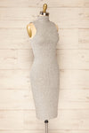 Alvarus Grey Sleeveless Fitted Midi Dress | La petite garçonne side view