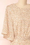 Alvie Cream Short Sleeve Floral Midi Dress | Boutique 1861 side close up