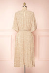 Alvie Cream Short Sleeve Floral Midi Dress | Boutique 1861 back view