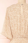 Alvie Cream Short Sleeve Floral Midi Dress | Boutique 1861 back close up