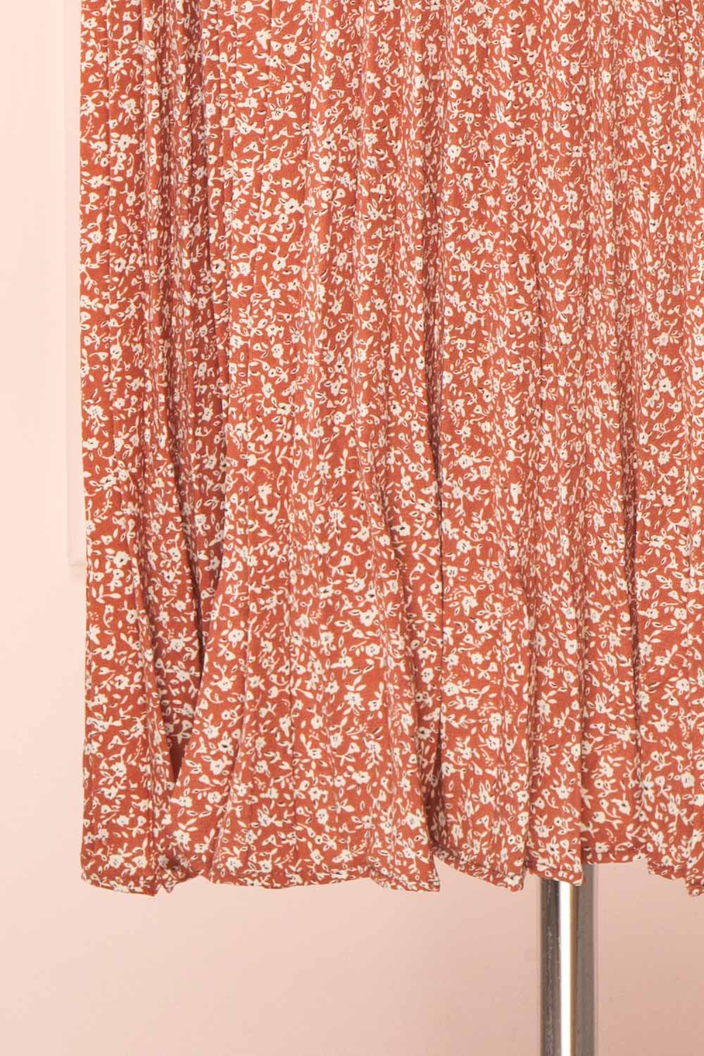 Alvie Red Short Sleeve Floral Midi Dress | Boutique 1861 skirt