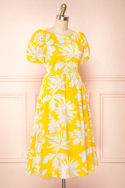 Alyx Short Yellow Sunflower Dress | Boutique 1861 side view