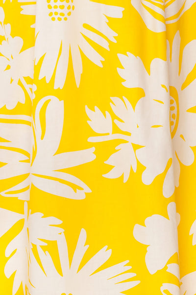 Alyx Short Yellow Sunflower Dress | Boutique 1861 texture