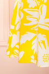 Alyx Short Yellow Sunflower Dress | Boutique 1861 bottom close-up