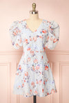 Alyxa Short Floral Dress w/ Puffy Sleeves | Boutique 1861 front view