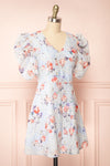 Alyxa Short Floral Dress w/ Puffy Sleeves | Boutique 1861 side view