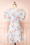 Alyxa Short Floral Dress w/ Puffy Sleeves | Boutique 1861 back view