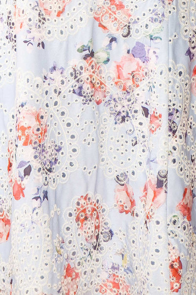 Alyxa Short Floral Dress w/ Puffy Sleeves | Boutique 1861 fabric