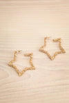 Alzette Gold Star Shaped Textured Earrings | La petite garçonne