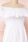 Amaa Coton White Off-Shoulder Midi A-Line Dress | Boutique 1861 5