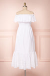 Amaa Coton White Off-Shoulder Midi A-Line Dress | Boutique 1861 6