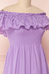 Amaa Lavande Purple Off-Shoulder Midi A-Line Dress | Boutique 1861 5
