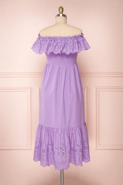 Amaa Lavande Purple Off-Shoulder Midi A-Line Dress | Boutique 1861 6