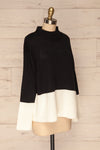 Barisci Black & White Block Knit Sweater side view | La Petite Garçonne