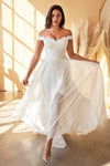 Amanda White Off-Shoulder Maxi Bridal Dress | Boudoir 1861 on model
