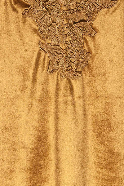 Amantea Moutarde Gold Camisole | Velours | La Petite Garçonne fabric detail