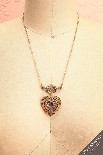 Amantes Antique Gold Pendant Necklace | Boudoir 1861 1