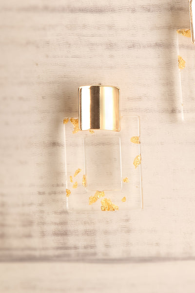 Ambado Gold Leaf Decorated Pendant Earrings | La Petite Garçonne