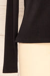 Amberr Black Ribbed Long Sleeve Top | La petite garçonne sleeve