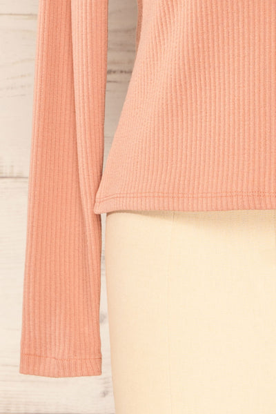 Amberr Pink Ribbed Long Sleeve Top | La petite garçonne sleeve