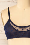 Amerikana Navy Mesh Bralette w/ Embroidered Stars front close-up