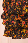 Ametza Black Floral Ruched Dress | Boutique 1861 bottom