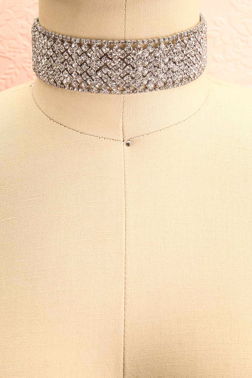 Amicie Silver Crystal Studded Choker Necklace | Boutique 1861