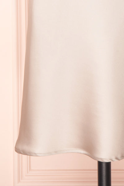 Amira Beige Short Satin Slip Dress with Lace | Boutique 1861 bottom