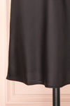 Amira Black Short Satin Slip Dress with Lace | Boutique 1861 bottom