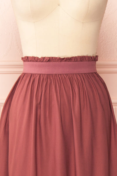 Amity Brown Midi Skirt | Boutique 1861 front close up