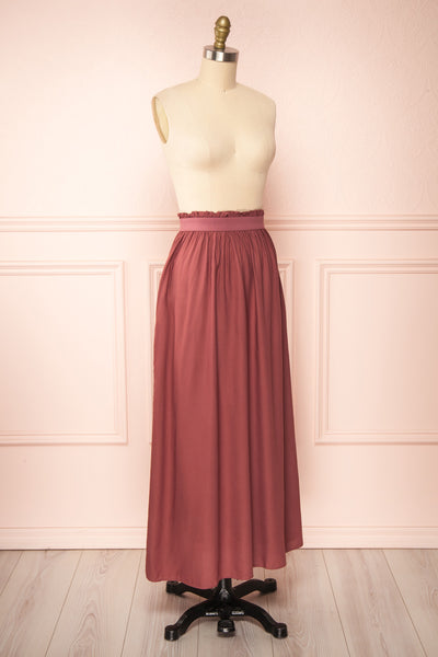 Amity Brown Midi Skirt | Boutique 1861 side view