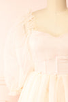 Amore Light Pink Tulle Midi Dress | Boutique 1861 front close-up