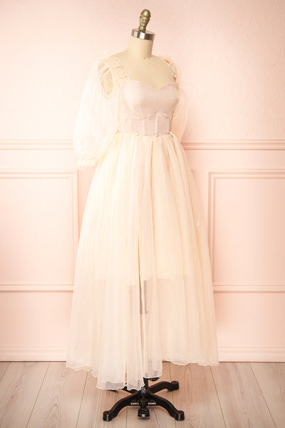 Amore Light Pink Tulle Midi Dress | Boutique 1861 side view