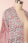Ampelle Pink Chenille Cardigan | Cardigan Rose side close up | Boutique 1861