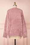 Ampelle Pink Chenille Cardigan | Cardigan Rose back view | Boutique 1861