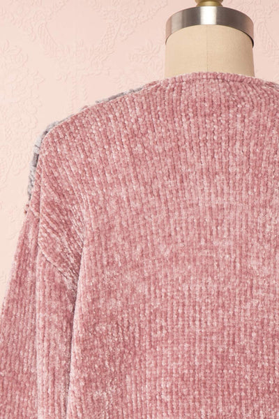 Ampelle Pink Chenille Cardigan | Cardigan Rose back close up | Boutique 1861